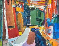 1993_Prague Street_ Oil_50cm x 40cm